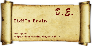 Diós Ervin névjegykártya